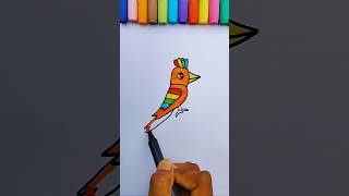 Hoopoe Bird 🐦🌈 Drawing Colouring for kids viral treading shorts [upl. by Clemmy116]