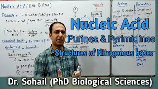 Nucleic Acid  Purine amp Pyrimidines  Nucleotide amp Nucleoside  Differences between DNA amp RNA [upl. by Forster]