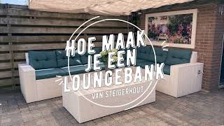 Een loungebank of hoekbank maken van steigerhout [upl. by Anirpas]