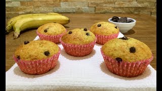 Briose cu banane si ciocolata  Reteta pas cu pas  Muffins  Katys Food [upl. by Halverson718]