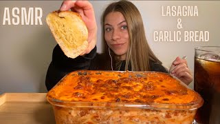 ASMR Eating Lasagna amp Garlic Bread Mukbang [upl. by Lynsey]