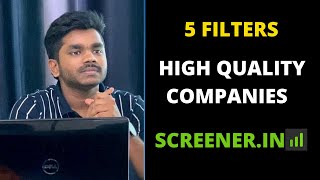 5 Filters to use in Screenerin  Screener for stock market  How to Filter Good Stocks [upl. by Carmencita]