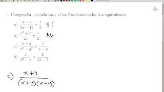 Ejercicio de equivalencia de fracciones algebraicas [upl. by Ludvig]