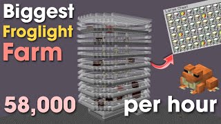 Biggest froglight farm  58000 froglight per hour   Minecraft survival farm build [upl. by Llehcsreh]