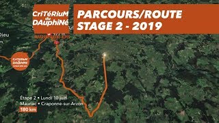 Parcours  Étape 2  Critérium du Dauphiné 2019 [upl. by Minnaminnie]