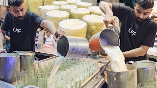 HUGE LASSI MAKING Nonstop 100 Ajmeri MAWA RABDI LASSI  Pakistani Street Drink Fastest Lassi Maker [upl. by Miriam]