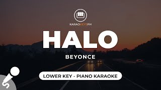 Halo  Beyonce Lower Key  Piano Karaoke [upl. by Eentihw]