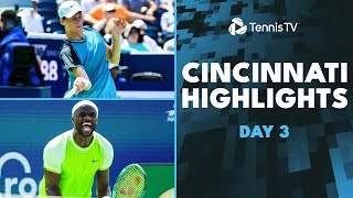 Sinner Faces Michelsen Musetti amp Tiafoe Battle  Cincinnati 2024 Day 3 Highlights [upl. by Eilrebmik]