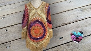 Poncho Bohème Crochet très facile [upl. by Aicac]