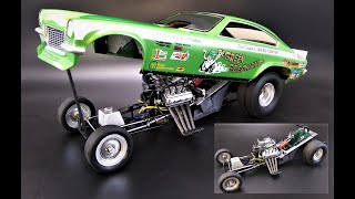 Chevy Vega Green Elephant Hemi Funny Car NHRA 116 Scale Vintage Model Kit Build Review Atlantis [upl. by Iznik]