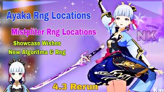 Ayaka amp Mistpliter Rng Locations  New Algoritma reset Versi 43 Genshin Impact [upl. by Ohploda]