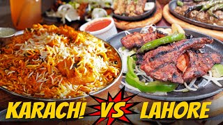 Karachi Food VS Lahore Food  Biryani ya Lahori Fish Fry Kabab ya Lamb Chops Best Food in Toronto [upl. by Nosak551]