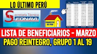 FONAVI LINK MARZO 2024 PAGO DE REINTEGRO LISTA DE BENEFICIARIOS PARA MARZO GRUPOS 1 AL 19 LINK [upl. by Annoik]