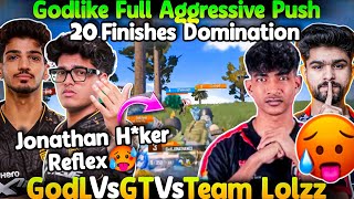 Jonathan Hker Reflex🤯 GodLike Full Aggressive Push🚨 20 Finishes Domination🔥 GodL vs GT vs TGL [upl. by Zeralda]