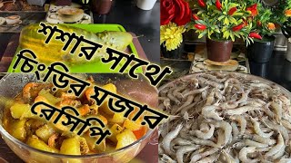 চিংড়ি দিয়ে শশার তরকারি রান্না।।Sosha recipe chingri diye sosha rana॥cucumber curry recipe [upl. by Conner784]