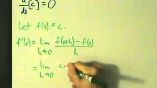 Calculus I  Derivative of a Constant is Zero  Proof and Two Examples [upl. by Kriste]