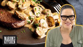 The CREAMIEST Miso Mushroom Sauce For Your Steak Dinner  Marions Kitchen [upl. by Ammon]