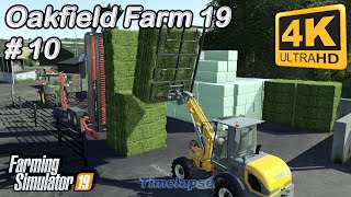 Oakfield Farm 19  Collecting and stacking silage hay and grass bales  FS19 TimeLapse 10  4K [upl. by Eardnaed]