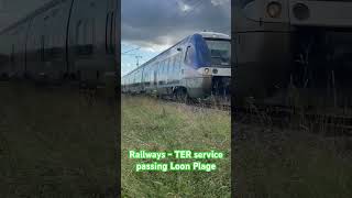 Railways  TER service from Calais Ville passing Loon Plage en route to Dunkerque [upl. by Anavahs126]