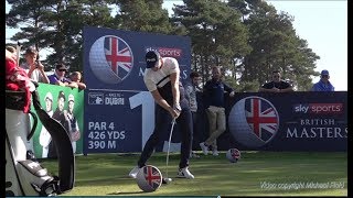 Matt Wallace golf swing Drivers faceon views Sky Sports British Masters October 2018 [upl. by Etnaik843]