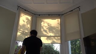 Installing A Two Bend Bay Window Curtain Pole [upl. by Ecirtnahs992]