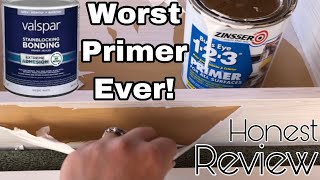 Zinsser Bulls Eye 123Primer The WORST PRIMER Honest Review  VS Valspar Stain Blocking Primer Test [upl. by Ratna]