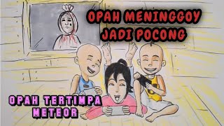 OPAH UPIN IPIN MENINGGOY JADI POCONG GENTAYANGAN  draw story [upl. by Ulises]