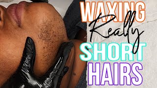 Lets Wax Her REALLY Short Chin Hair Hirsutism ChinWax BeardWax AdoreHerBeauty [upl. by Isherwood]