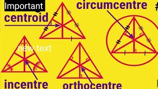 Centroid Incenter Ortho center and circumcentre  Full concept with examples  Median of triangle [upl. by Eiramik772]