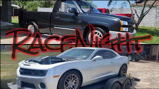 Race Night all motor silverado noccain vs 5th gen na camaro ss amp turbo silverado [upl. by Hamrah]