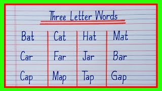 Three Letter Words in English  3 Letter Words in English  Three Letter Words Phonics Sound [upl. by Moe]