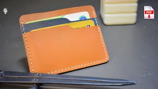 Making a simple leather cardholder You too can easily make a wallet or card holder leathercraft [upl. by Dygall72]