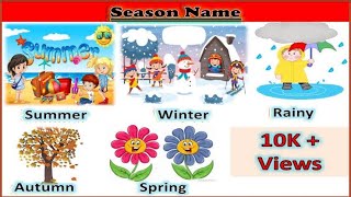 Season Name Name of Season मौसम के नाम ॥phonics song with spelling kidszone0027 [upl. by Denman]