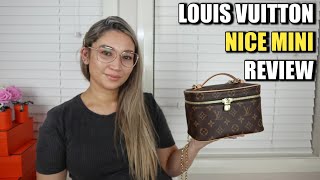 LOUIS VUITTON NICE MINI REVIEW  VANITY CASE HANDBAG [upl. by Ssilb]