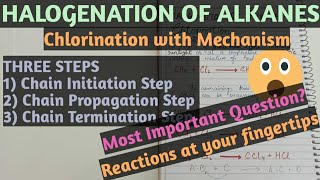 Chlorination Of Methane  Halogenation Of Alkane  Reaction of Alkane [upl. by Rehpotsihc539]