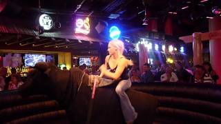 Drunk Blond On Bull at Gilleys Las Vegas NV [upl. by Imat]