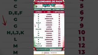 calendario de PAGOS de SEPTIEMBRE 2024 letra H I J K  ¿Cuando pagan la pension bienestar [upl. by Anitnelav488]