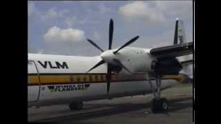 VLM Airlines Fokker 50 lowpass at Antwerp Airport [upl. by Spiegelman223]