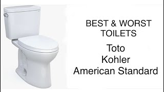 Best Toilets and Worst Toilets Toto Kohler American Standard Toto Drake [upl. by Heimlich]