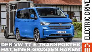 2024 VW T7 eCaravelle Elektro 9Sitzer mit 210 kW und einem großen Haken  Electric Drive News [upl. by Hamnet377]