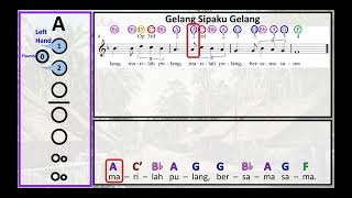 Malay Folk Song Gelang Sipaku Gelang Play Along with Recorders [upl. by Domineca]