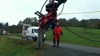 econtech Pflugystem basierend auf einem Huddig im Einsatz für die Firma Rhön Montage [upl. by Baumann]