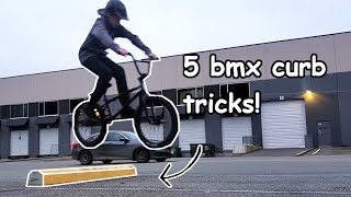 5 Beginner BMX Curb Tricks [upl. by Aicinoid]