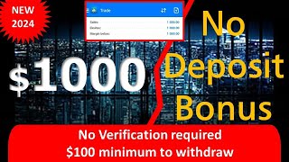 1000 No Deposit Bonus  No KYC 50 profit split [upl. by Kane658]