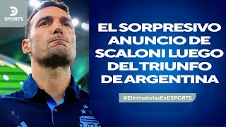 ¿RENUNCIA SCALONI A LA SELECCIÓN ARGENTINA El sorpresivo anuncio tras el triunfo ante BRASIL [upl. by Atla262]