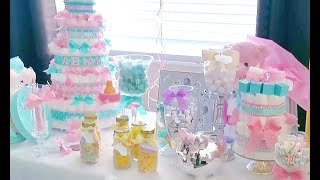 DIY  BABY SHOWER DECOR  MOSTLY DOLLAR TREE [upl. by Karrah579]