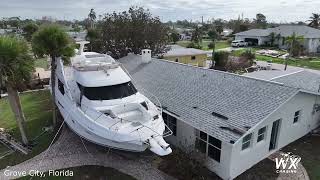 Hurricane Milton devastates the Manasota Key and Grove City Florida  Drone [upl. by Adiela]