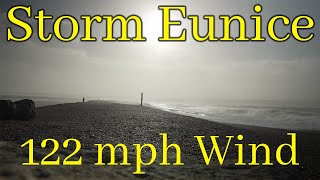 Storm Eunice at Hurst Point and 122mph winds  Also Ferry Blown Sideways [upl. by Wiese]