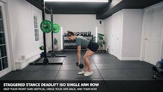 Staggered Stance Deadlift ISO Single Arm Row [upl. by Redneval]