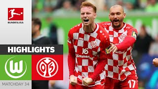 Mainz Save Themselves  VfL Wolfsburg  1 FSV Mainz 05 13  Highlights  Matchday 34 – Bundesliga [upl. by Eemyaj674]